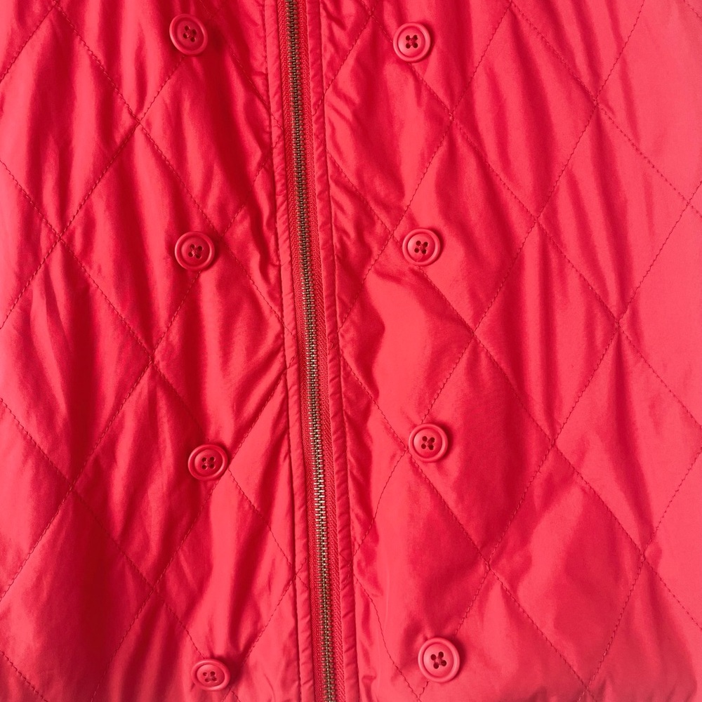 J Crew REVERSIBLE Blood orange Quilted Vest size M - Picture 7 of 8